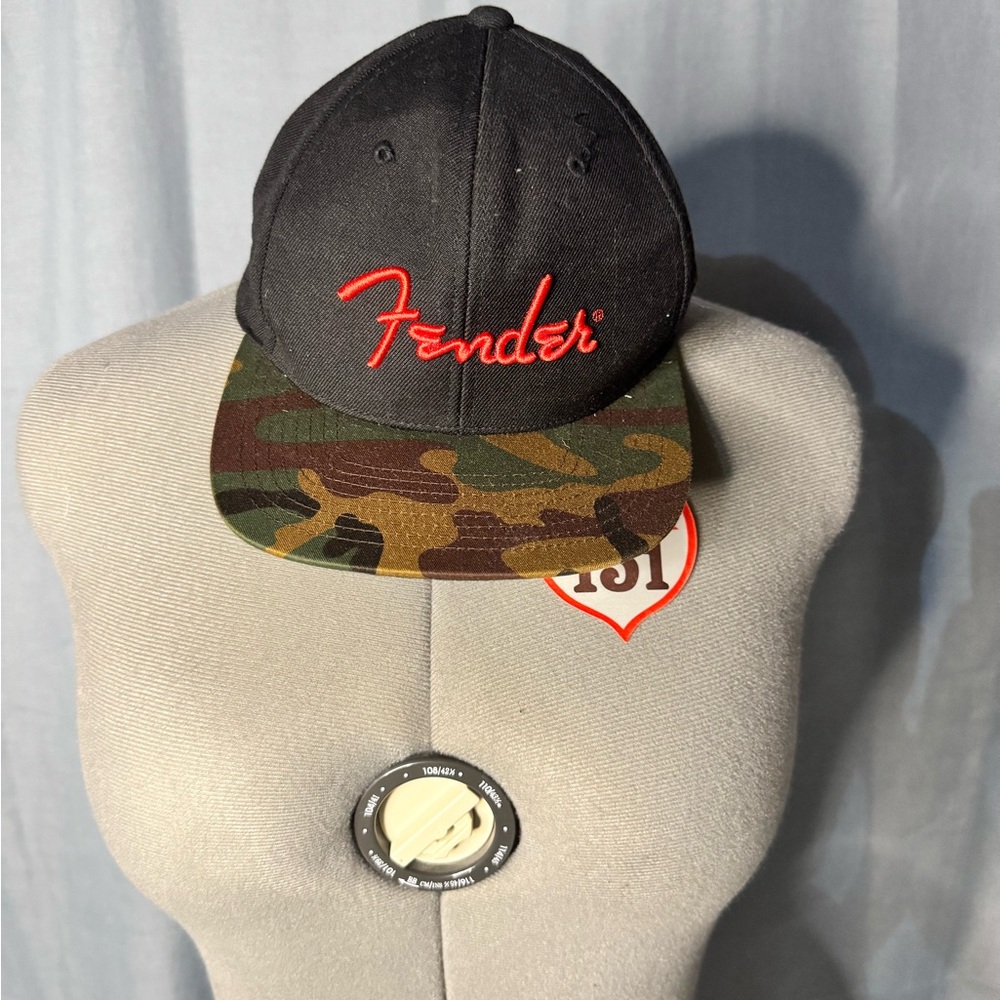 Fender Black Cap with Camouflage Brim